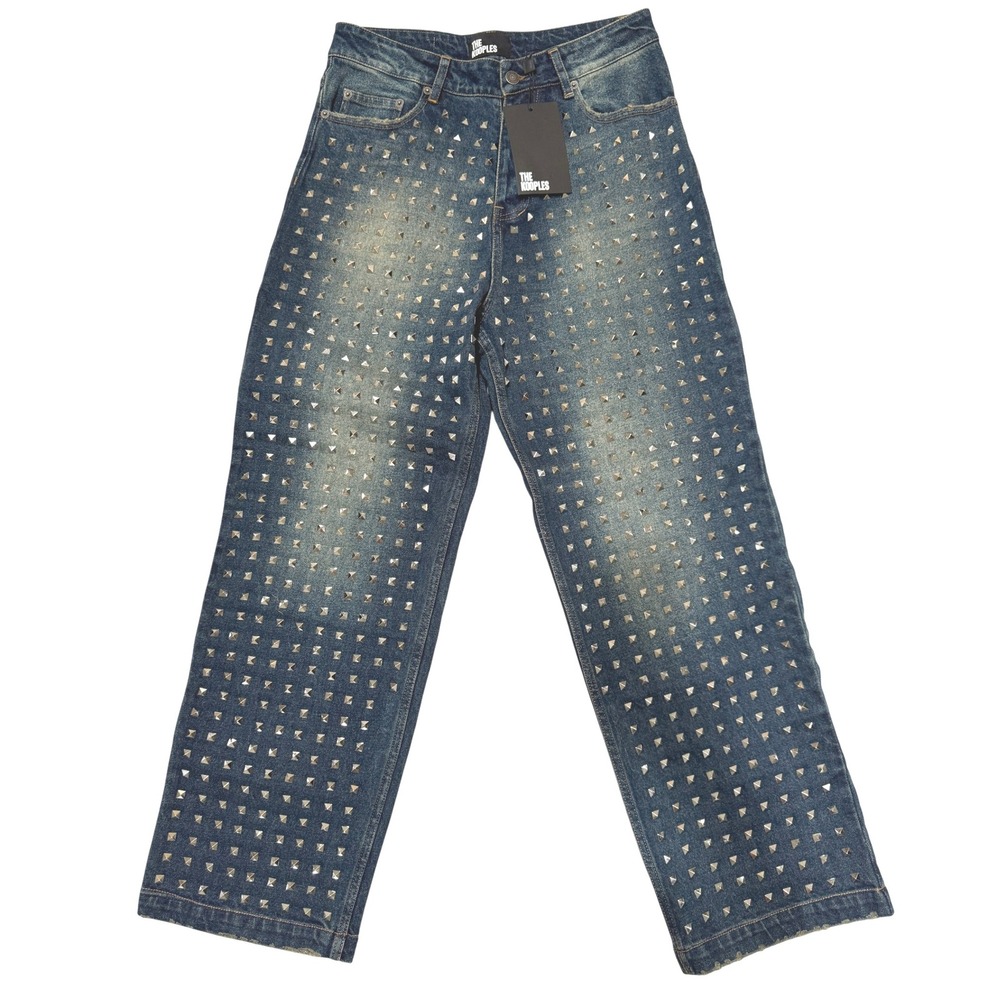 NWT The Kooples Stud-Embellished‎ Denim Jeans Women's Size 38 Distressed - Picture 4 of 12